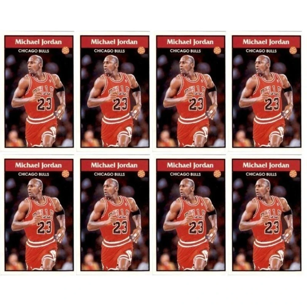 (8) 1992 Panini Stickers #128 Michael Jordan Chicago Bulls Card Lot
